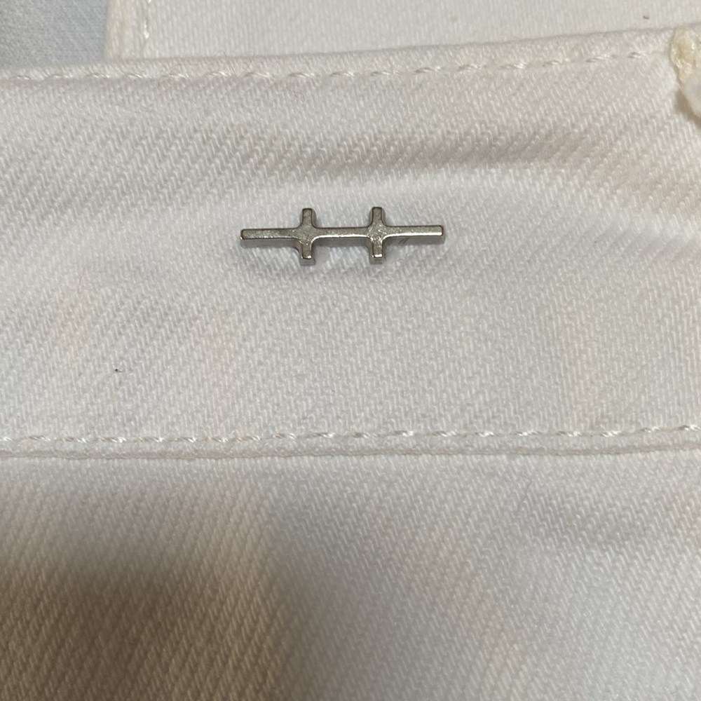 Habitual Women's Straight Frayed Wide Leg White Jeans Size 6 NWOT - Picture 10 of 14